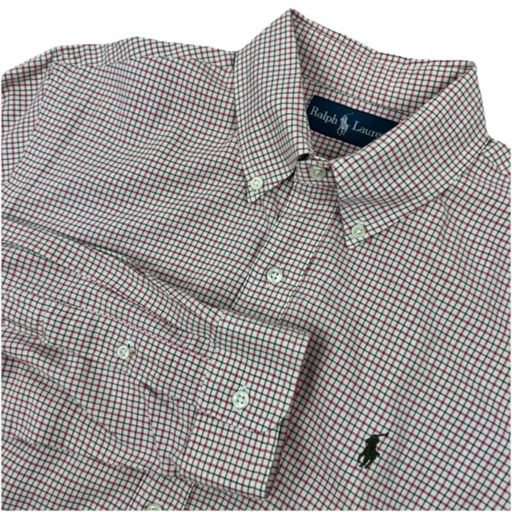 Ralph Lauren long sleeve button down shirt Brown/Pink Plaid L Large